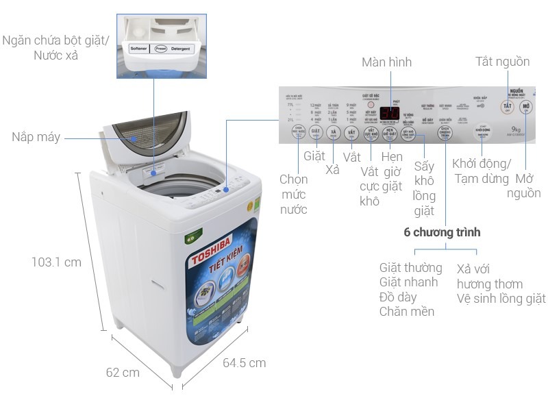 Máy giặt Toshiba AW – G1000GV WG