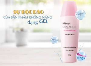 Sunplay Skin Aqua dòng Silky White Gel chỉ số SPF 50 PA+++