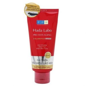 Sữa rửa mặt Hada Labo Pro Anti Aging Collagen Plus Cleanser màu đỏ